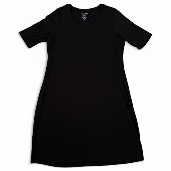 Wool& Wool And Chloe Dress Size XL Black Merino Wool 180 Weight Short Sleeve - Picture 1 of 4